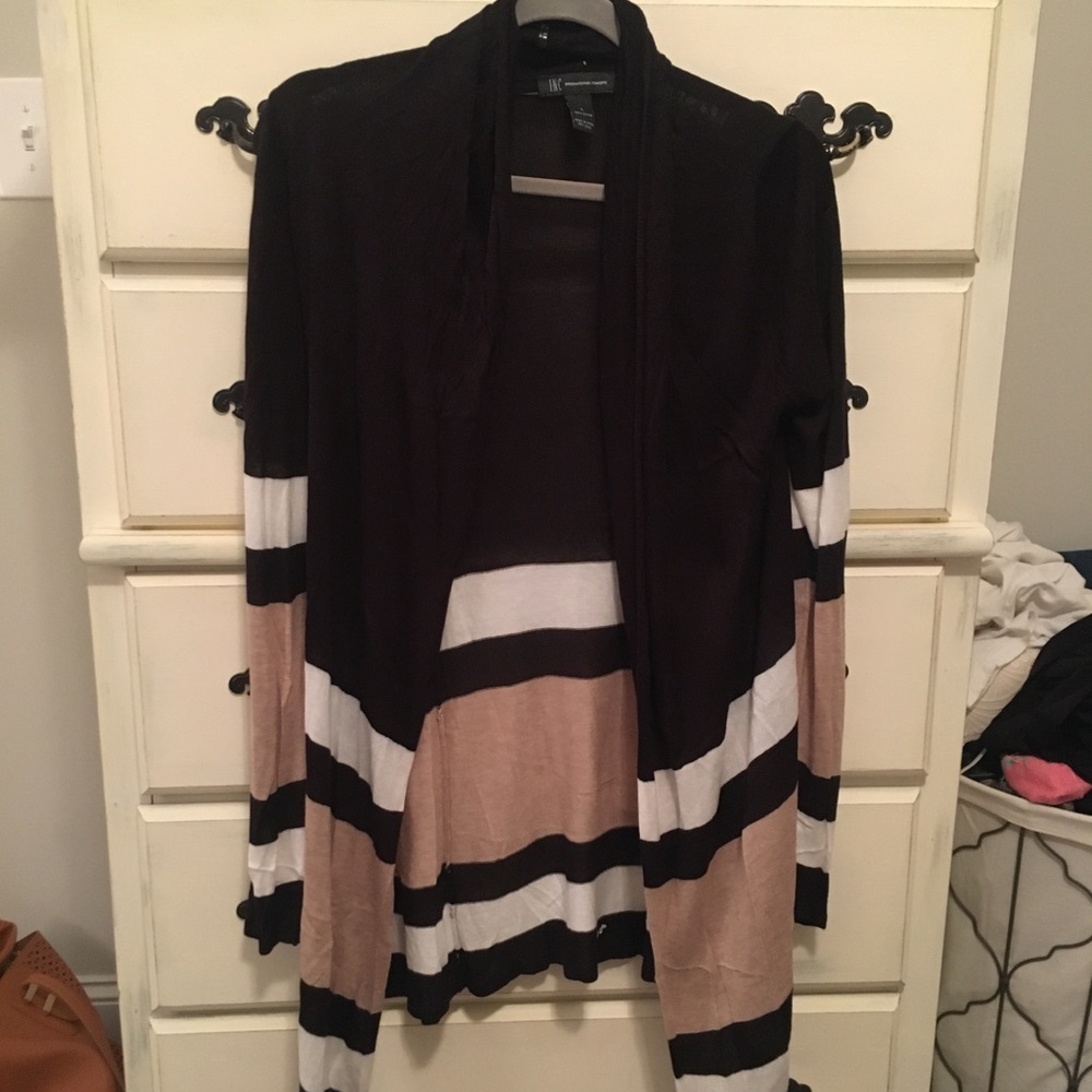 INC Striped Cardigan